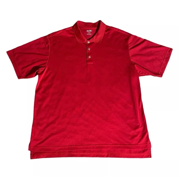 adidas Golf  Polo Shirt Men's Size X-Large Red Short Sleeves Top Casual EUC - Picture 2 of 9